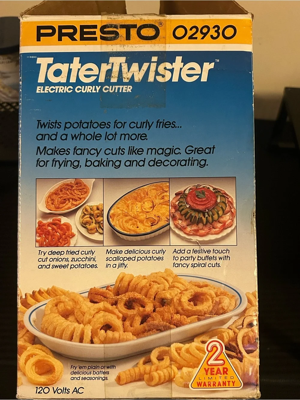 Vintage Presto TaterTwister Electric Curly Cutter – Original Box